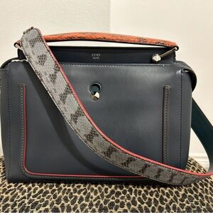 AUTHENTIC Fendi Medium DotCom Python Trim Handle Bag